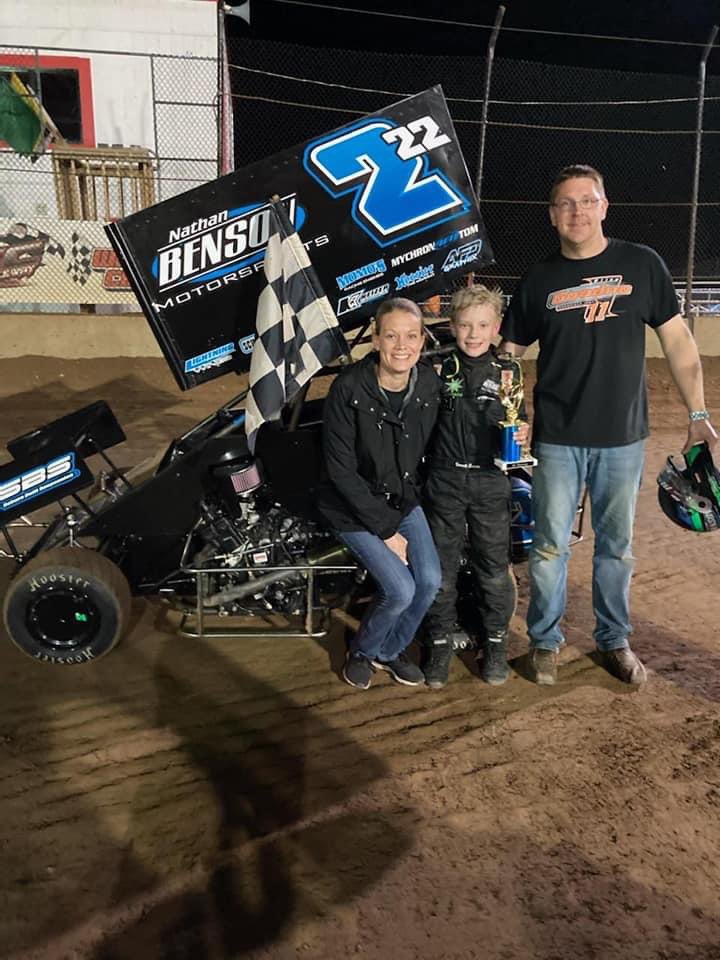 SchureBuilt's tweet photo. 10 year old Garrett Benson took his restrictors off and won his first race in A-Class KC Raceway Friday night! G-Man and Nathan have been testing the new Schure Built @factorykahne double adjustable with RDS piston! #TeamSBS #SBSFK #FKDAS #MaxGrip&Stability https://t.co/wUpxayJHQ2