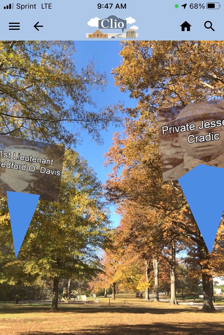 A century ago, 91 trees were planted in honor of WV veterans who gave their lives. Walking through that grove this morning using Clio to learn their story was powerful.  #VeteransDay2020 1/2