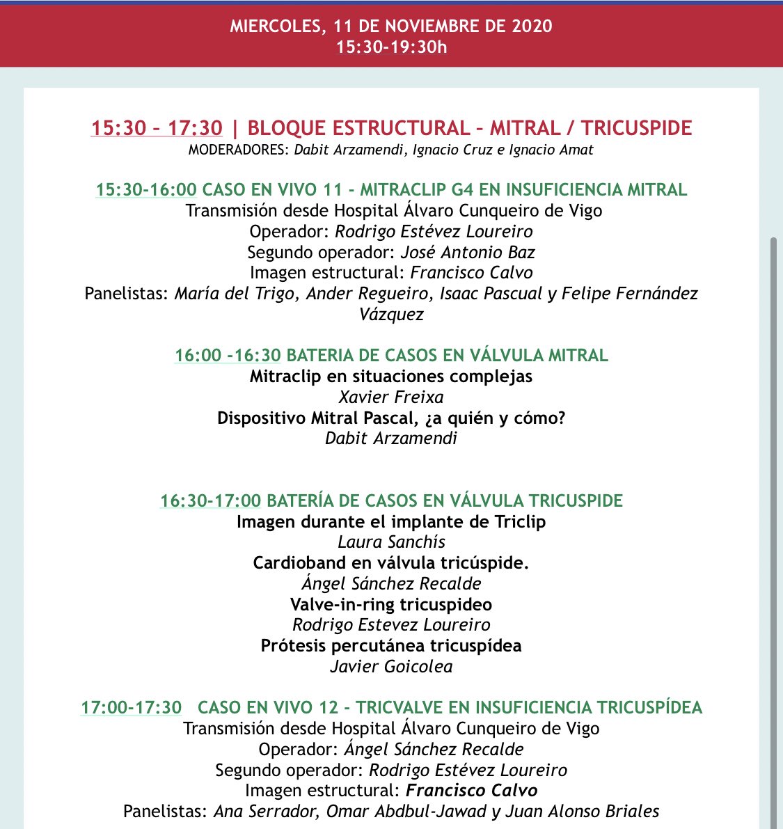CSC_interv's tweet photo. Empezamos el miercoles con la #Mitral y #Tricuspide A segunda hora #ComplexPCI No te lo pierdas #CSCWeek https://t.co/A8lzTaQnb0