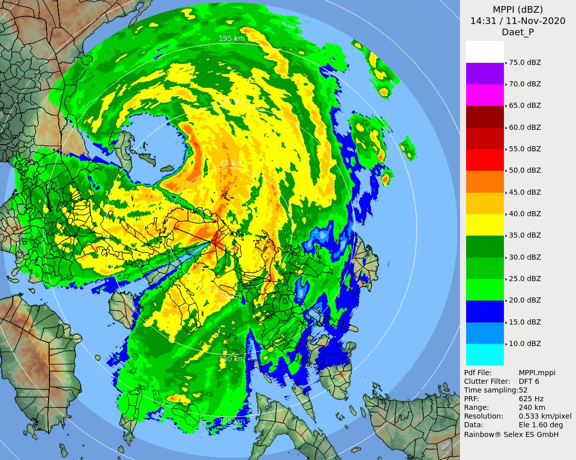 dost_pagasa's tweet photo. TROPICAL CYCLONE UPDATE
At 10:30 PM tonight, the center of the eye of Typhoon "#UlyssesPH" made landfall in the vicinity of Patnanungan. Quezon. https://t.co/uKD4Sj5dhl