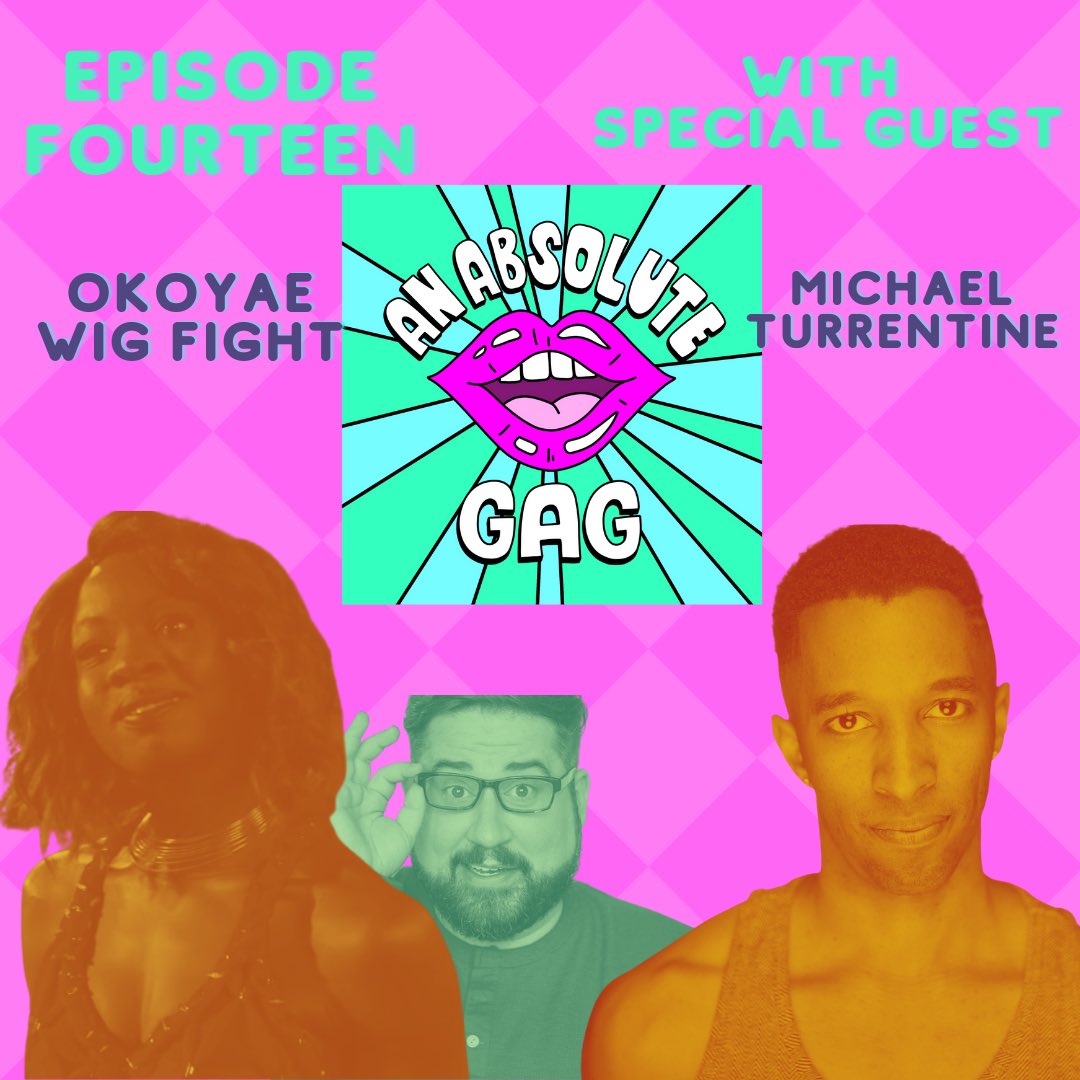 AnAbsoluteGag's tweet photo. Hello, hello, hiyeee!  Here is this week’s episode with the fabulous Michael Turrentine and Joans... it’s so much fun.  Listen today on all podcatcher apps!

#anabsolutegag #podcast #queerpodcast #comedy #popculture https://t.co/8cIcy128Yc