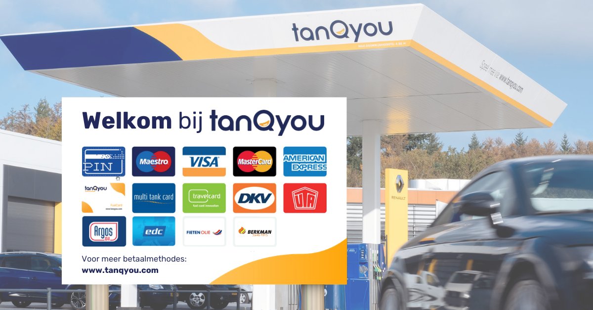 Nog geen TanQyou FuelCard, maar wil je wel bij ons TanQyou tankstation in de buurt tanken? Geen probleem! Wij accepteren bijna alle zakelijke tankpassen aan de pomp.
Toch liever een TanQyou #tankpas op zak? Bekijk de voordelen: zcu.io/MsvF  #zakelijktanken