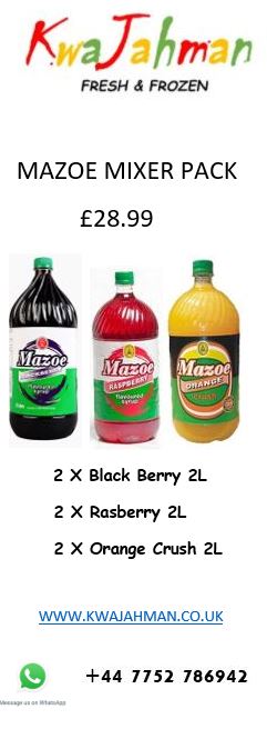 Mazoe Mixer pack shipped anywhere @ kwajahman.co.uk
Only AVAILABLE UNTIL MONDAY
Enjoy!