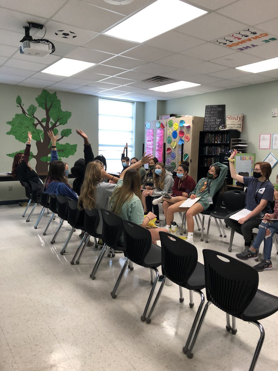 7th Grade Philosophical Chairs in Mrs. Dinscore’s ELA class over their anticipation guide for Touching Spirit Bear. #thisisAVID #AVIDschoolwide