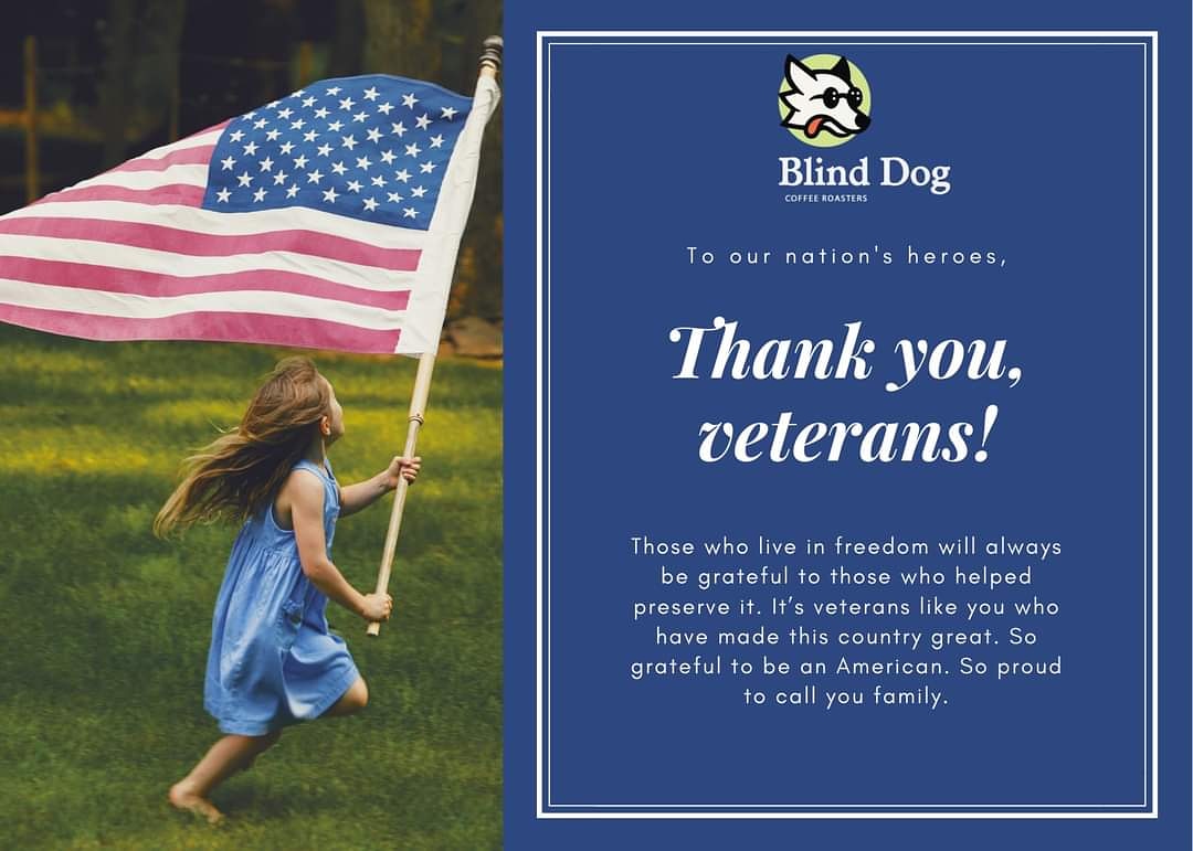 BlindDogCoffee's tweet photo. Thinking of you on Veterans Day, and thanking you for all you did for our country. It’s veterans like you who have made this country great. So grateful to be an American. So proud to call you family.
Visit https://t.co/U1DSGr4xyb
#blinddogcoffee #blind #dog #coffee #veterans https://t.co/XwFPkxzZVI