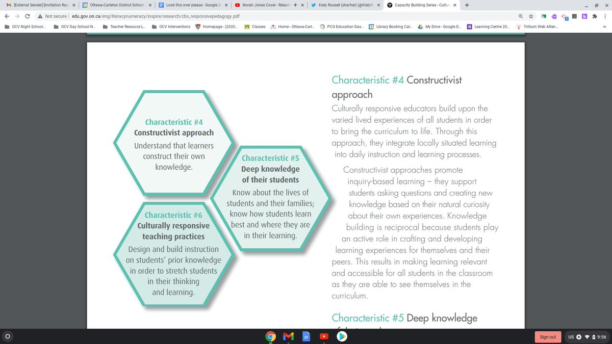 KielyRussell's tweet photo. #MyMorningReflection #CulturallyResponsivePedadgogy
#ConstructivistApproach
I have been creating lessons all quadmester building capacity to create meaningful learning tasks to engage my students #NBE. It's a journey and mentorship and community partnership is key @OCDSB https://t.co/AtArttykSX