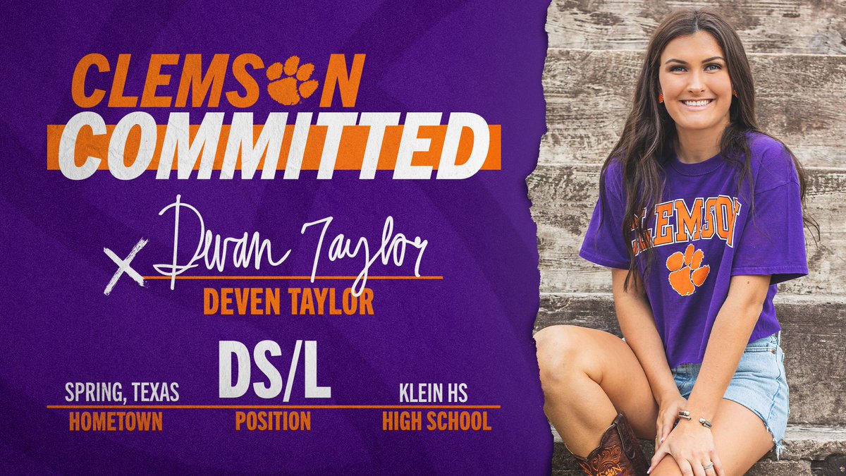 ClemsonVB's tweet photo. ✍️We got us a 'bro 🤜🤛

Devan Taylor is Clemson Committed 🐾 https://t.co/633miXQpk9