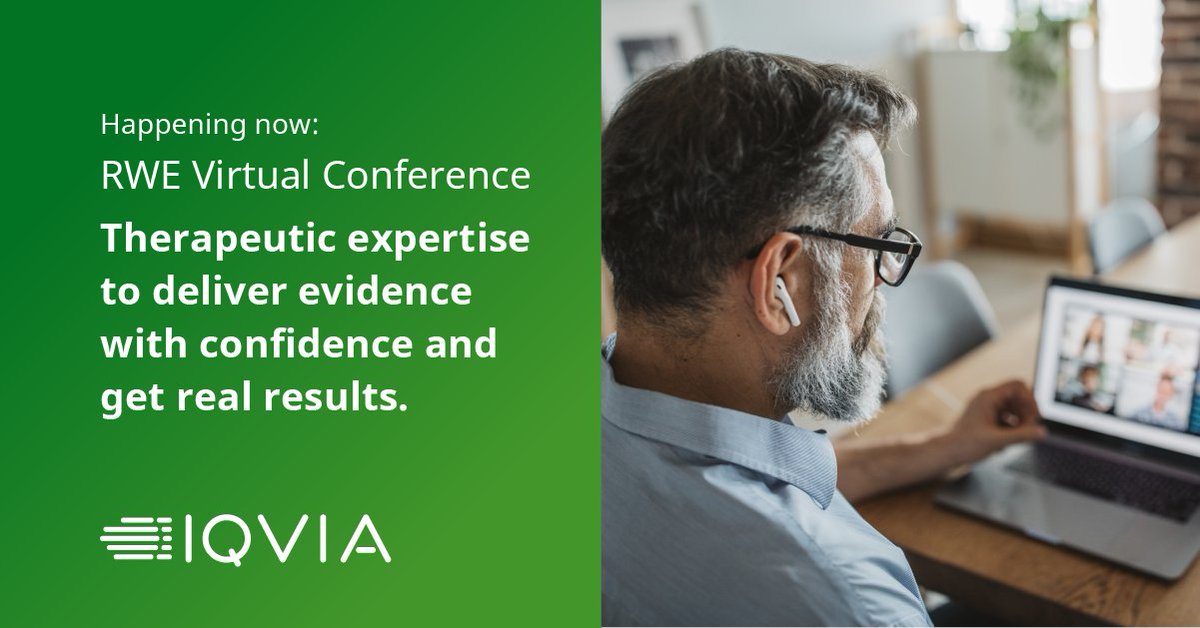 IQVIA_global's tweet photo. We are 2 days into our #RWE Virtual Conference where hundreds of your industry peers have already taken part in sessions, expert speed meetings &amp; peer-to-peer #networking. Want to join us for the final 2 days? Register for free: https://t.co/pNIcVl75VV 

#VirtualConference https://t.co/S8vPlDnO86