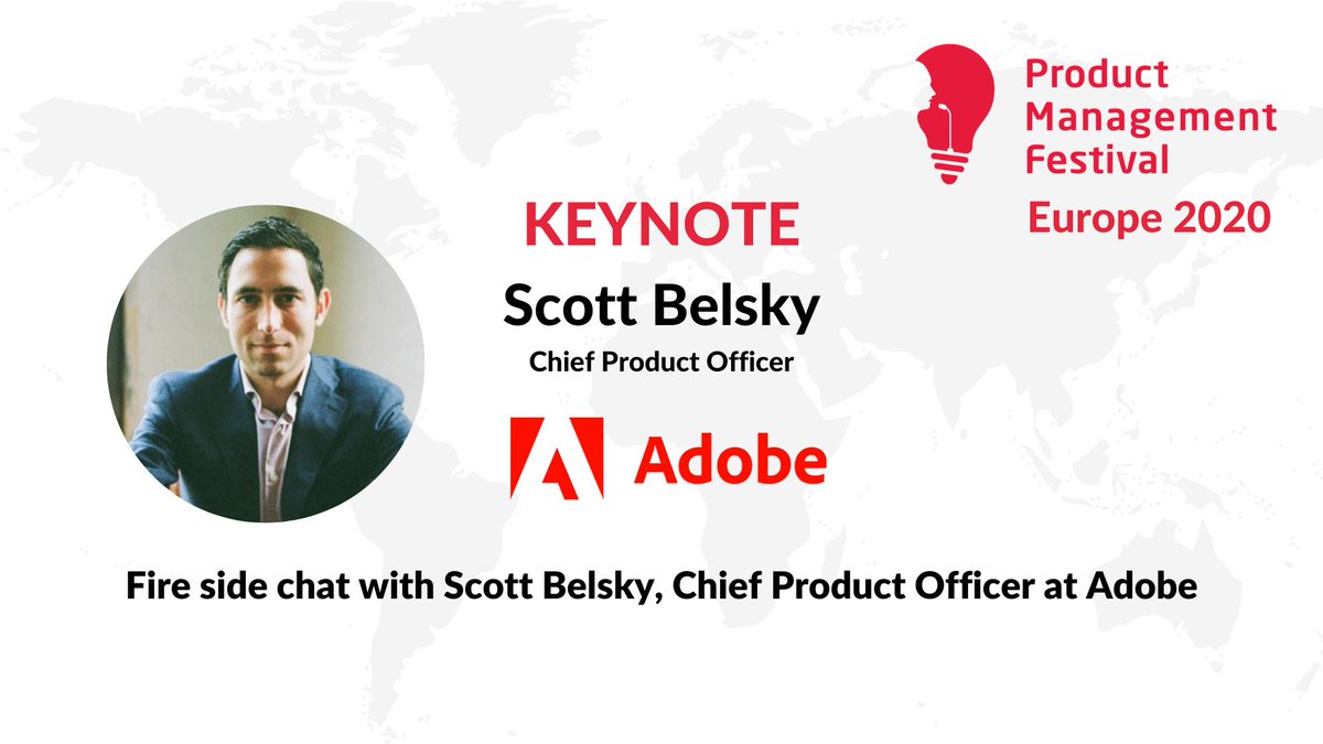 ProdMgmtF's tweet photo. And for the finale of our first conference day...Join the Keynote at 16:30 CET with Scott Belsky, Chief Product Office at Adobe! Find out more: https://t.co/9DuHMNHe8N
#keynote #PMF20 #ProductManagement https://t.co/uWtsBXHhzk
