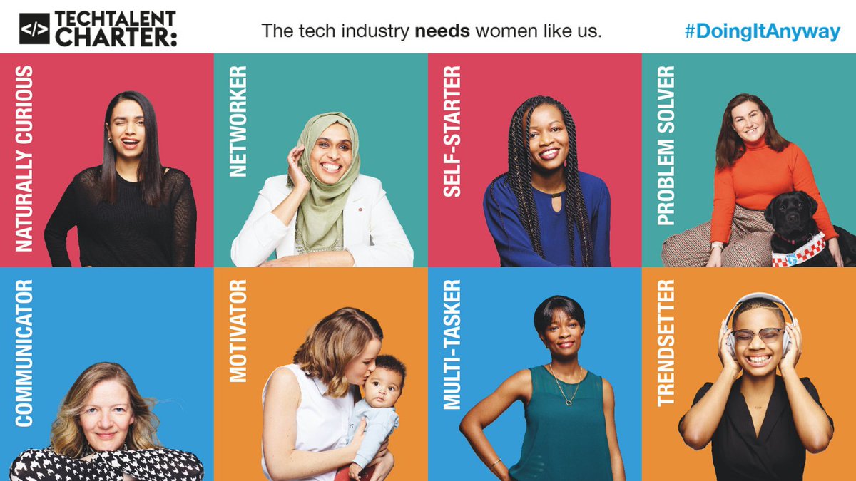 techUK's tweet photo. The @techcharterUK has launched a new campaign called #DoingItAnyway to help more women get into #TechCareers💻
Get inspired and find resources like #DigitalSkills courses from @IoCoding partners that could help your career journey 👉 https://t.co/ZW1r92iU4i #WomenInTech https://t.co/6LjJmblhzU
