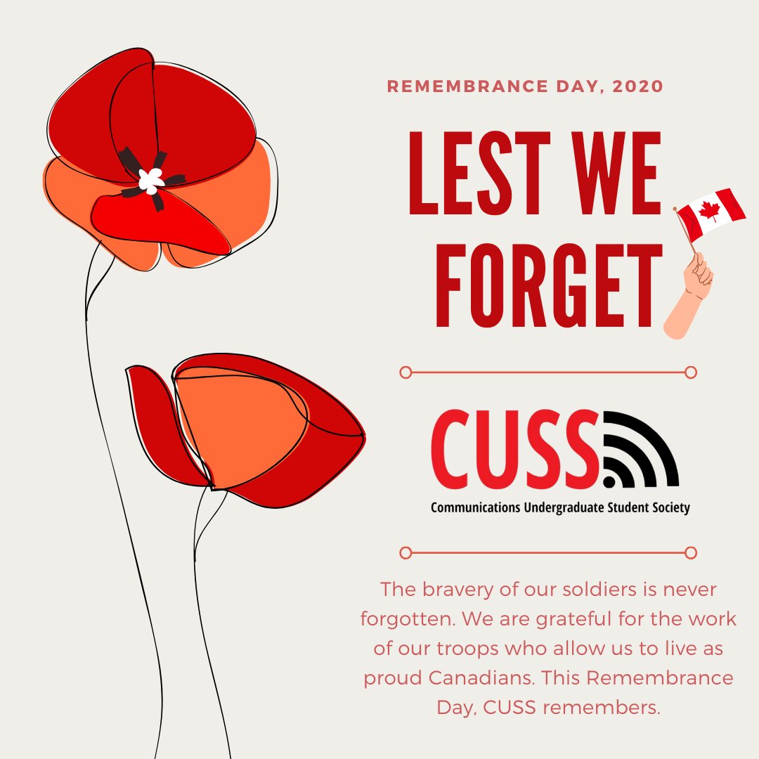 This Remembrance Day CUSS remembers. #LestWeForget ❤️