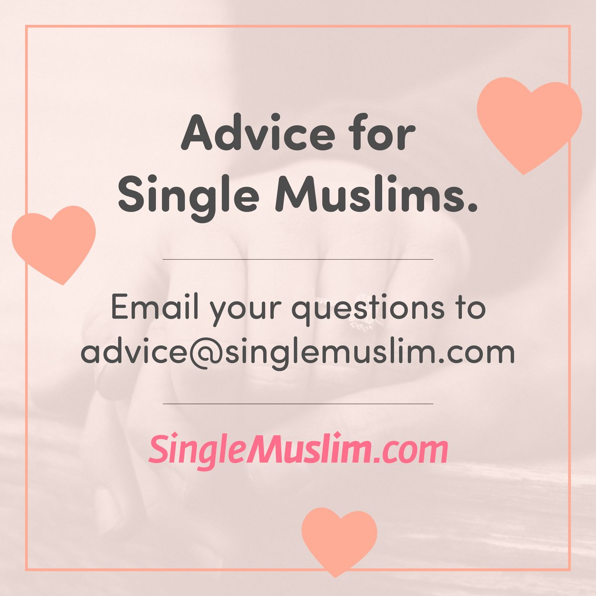 SingleMuslimCom's tweet photo. Are you looking for a partner? 👍
Struggling to find someone to marry? 👍
Need relationship advice? 👍
🗣️ Speak to our relationship coaches and experts today.
💌 Email us at: advice@singlemuslim.com
#RelationshipAdvice #Coaches #Muslimhelp #Muslimcoach #Islam #MarriageAdvice https://t.co/9sqiwzzifi