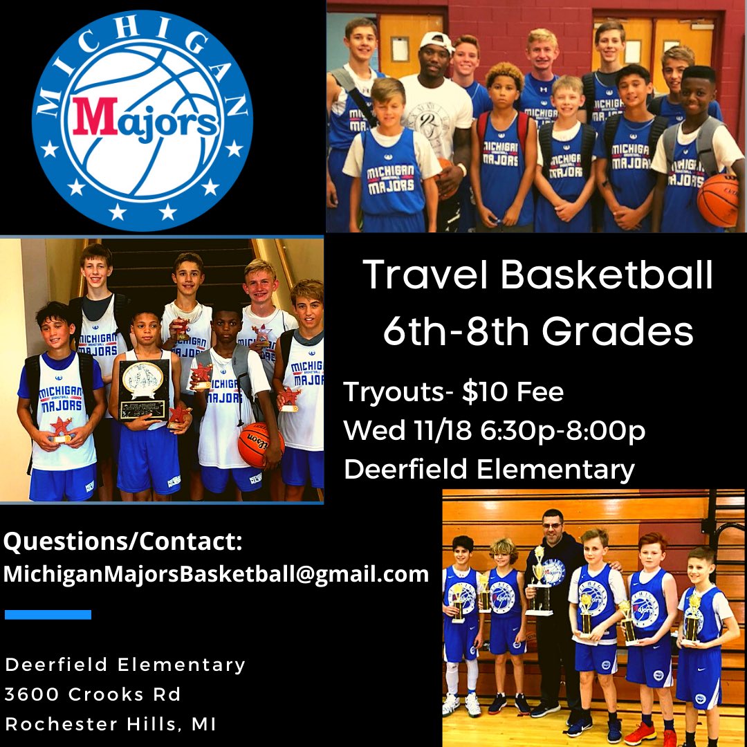 We will be hosting winter travel teams 11U-13U, 6th-8th Grades. Tryouts next Wednesday 11/18 6:30p in Rochester Hills. Come check us out! <a href="/BankHoops/">Bank Hoops - Stephen Bell</a> <a href="/HankampScott/">Scott Hankamp</a> <a href="/MIPrepZone/">MIPrepZone</a>