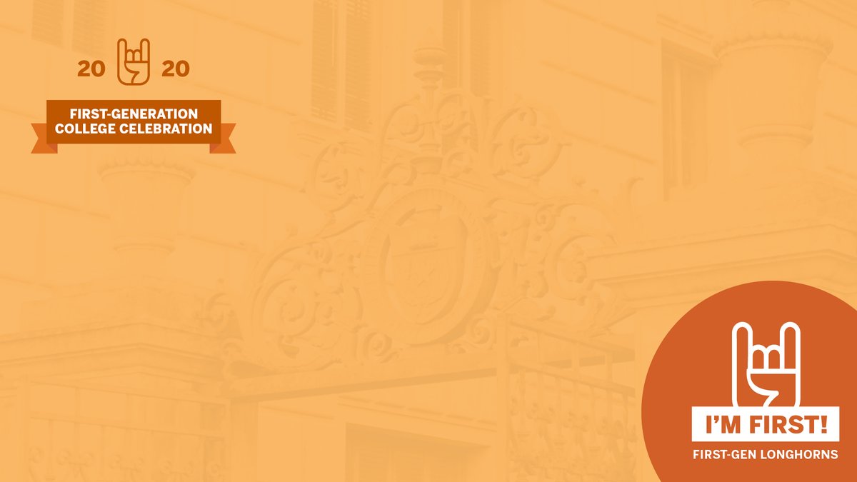 UTAustinSSI's tweet image. Are you planning to #celebratefirstgen at one of today's virtual events? If so, use our custom #firstgenlonghorns Zoom background to show your first-gen pride!

Download link and full schedule of events available at: firstgeneration.utexas.edu
