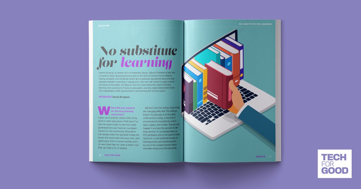 No substitute for learning Karthik Krishnan discusses the future of  #education, the need for life-long learning, how curiosity is the key to education, and why digital enhancement is the way forward in transforming the schools system:  https://bit.ly/3pmd5o2 