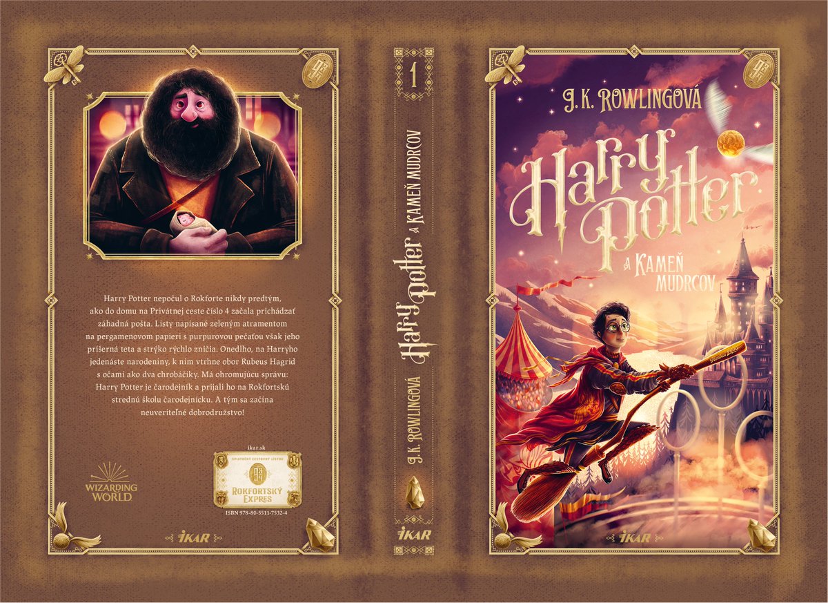 wizardingworld's tweet image. The Harry Potter series is celebrating its 20th year since first being published in Slovakia, and is doing so in style! Take a look at these stunning new covers designed to commemorate the anniversary. Designed by illustrator and fan Adrián Macho. 
wizarding.world/6003HDJQd