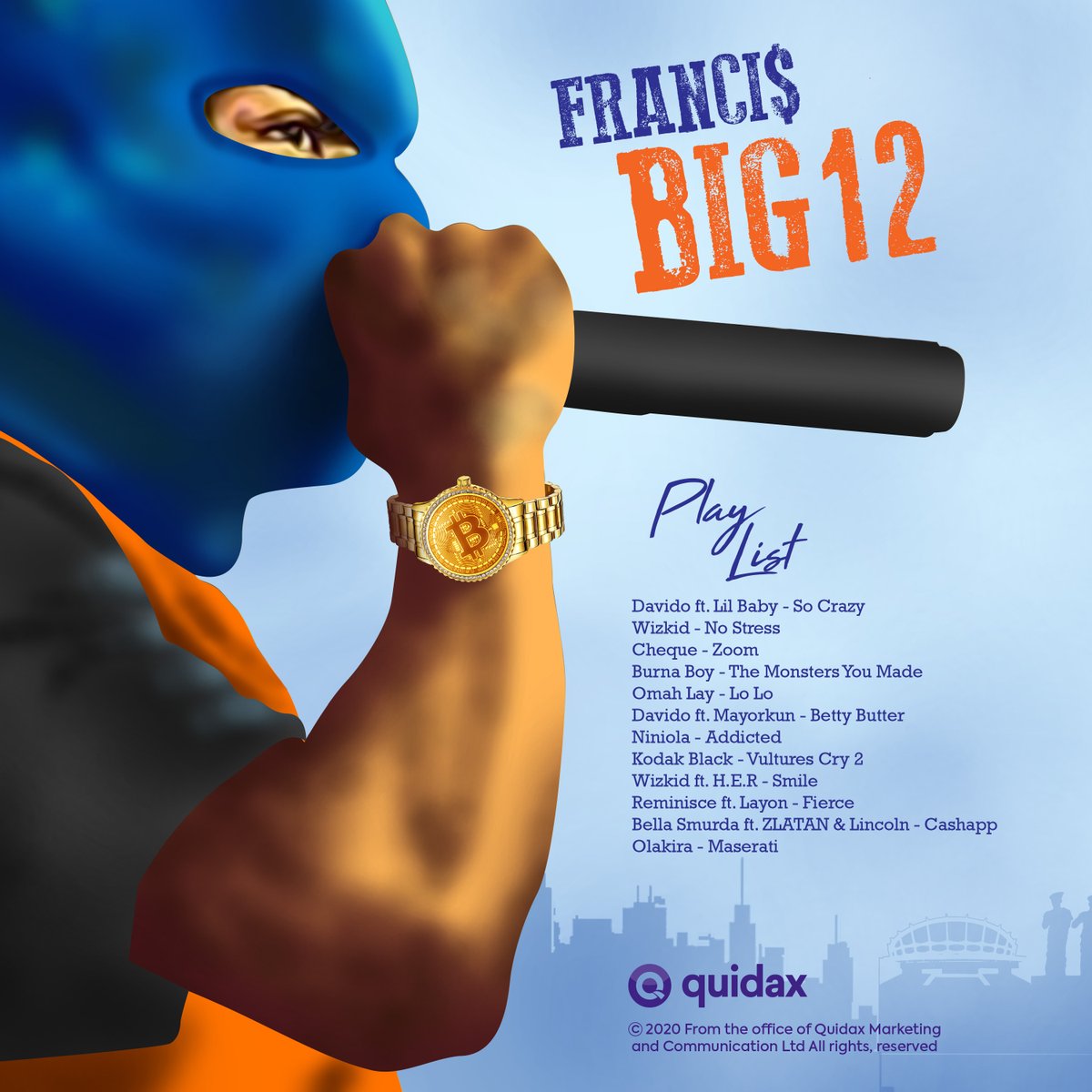 QuidaxGlobal's tweet photo. Whoop🕺🏾! We’ve got a winner for the 12 songs 🎶challenge from yesterday🎉.

Congratulations Francis 🥂, your playlist was the coolest on the block 😎.
#Bitcoinis12 #MyQuidaxPrediction #Bitcoin https://t.co/AJ0JuEuuuS