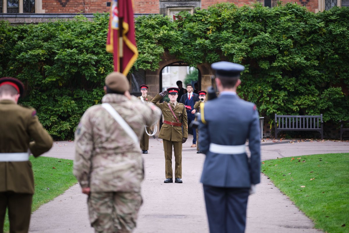 LboroGrammar's tweet photo. On Remembrance Day, Grammar School boys remembered those who have laid down their lives to protect our way of life. The two minute silence was observed as Head Boy and youngest pupil both laid wreaths at the two war memorials in school. 

#RemembranceDay2020
#Lestweforget https://t.co/Qhk3pTKMkU