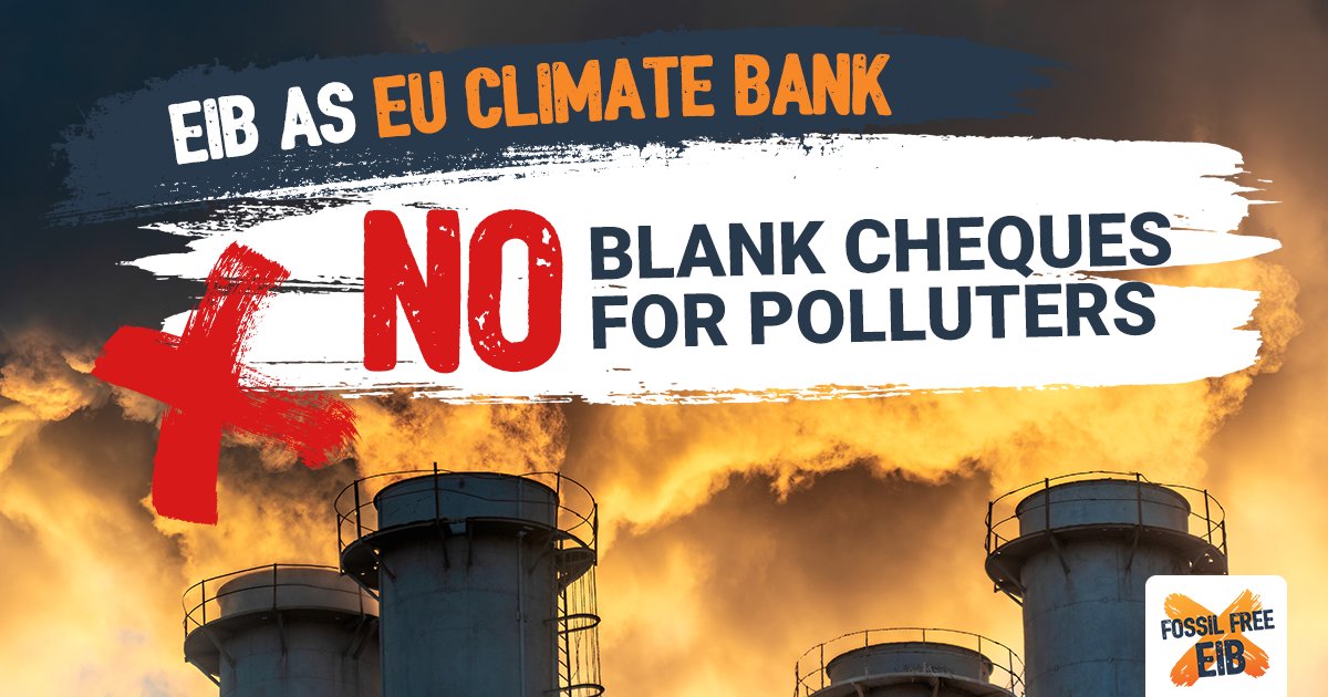 Counter_Balance's tweet photo. It's crucial for @EIB to condition its financing so companies & banks supported by EU public money have credible decarbonisation plans. So far there’s NOTHING in the draft #Climate Roadmap! Without strict conditions doors are wide open for polluters #FossilFreeEIB #ClimateBankNow https://t.co/y6WozjqPIa
