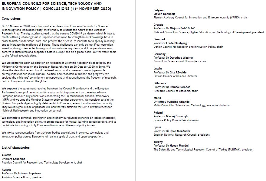WissRat's tweet photo. "Only financially strong and independent research can fulfil its responsibilities to society" 👉 12 #STICouncils sign joint declaration and call for a strong and independent research and innovation location Europe ➡️ https://t.co/JvURf0C25O #ERA #innovationunion #BonnDeclaration https://t.co/96ukz7MaQJ
