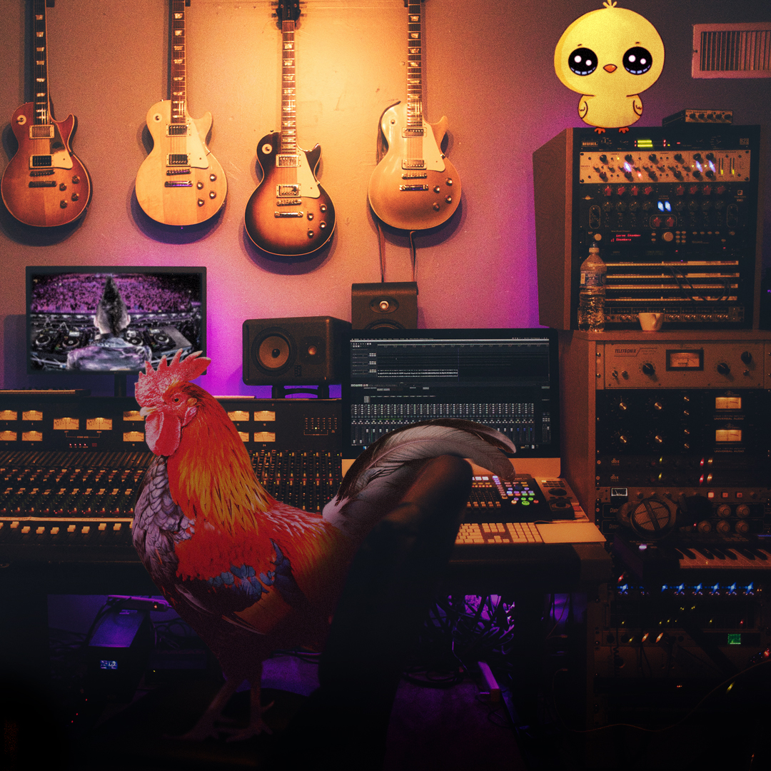 Dream team in the studio. 🐓🐥