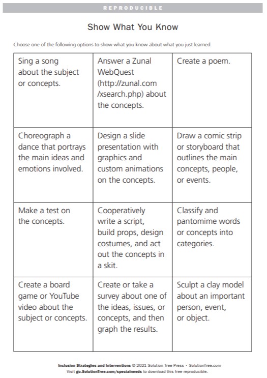 SolutionTree's tweet photo. Not every student learns the same. Sometimes it takes a bit of creativity to make a subject stick! Ensure all students in your classroom are learning using exercises like this. 

Find more from Inclusion Strategies and Interventions, Second Edition at https://t.co/iSk2wKlgPY. https://t.co/xSfAOU2Xf8