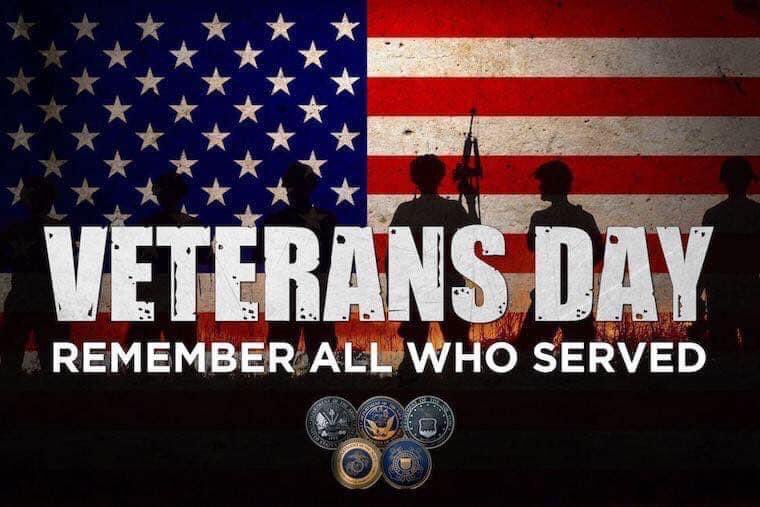 Thank you to all Veterans! We live freely because of your bravery!
