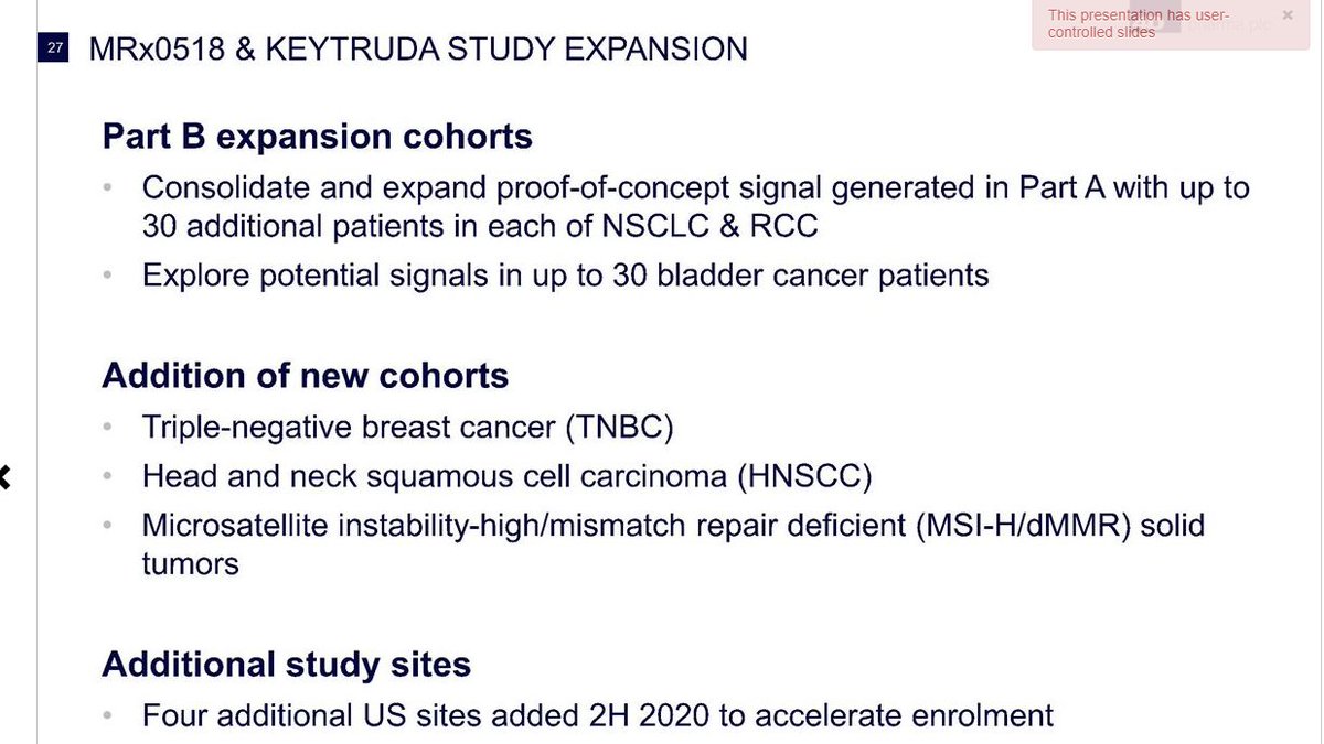  #DDDDNow  @4dpharmaplc in conjunction with  @Merck have decided to begin a HUGE 'LAND GRAB'/ EXPANSION into 6 cancer types proving out Mrx0518-Lung-Kidney-Bladder-Breast-Head and Neck-MicrosatelliteAs I have said the next 12 months will be the making of 4D pharma