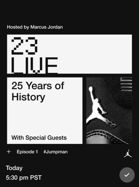 SOLELINKS's tweet photo. 👀 25 Years of History - Hosted by Marcus Jordan at 5:30 pm PST/8:30 pm EST on SNKRS https://t.co/1a1VH6eveW