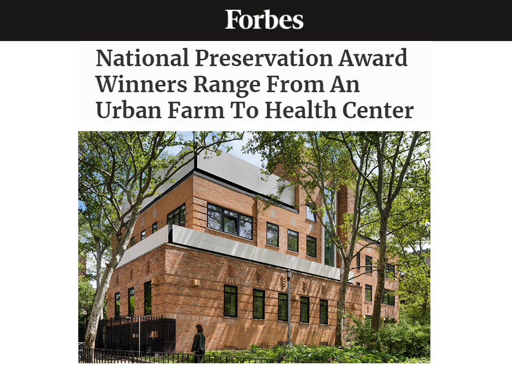 SYArchitecture's tweet photo. Excited to see the article in @Forbes on the winners of the National Preservation Awards given by the @driehausfdsn, and @savingplaces. So honored that SYA”s Chelsea Health Center was one of the three winners! Read it here: https://t.co/XfM916ptim https://t.co/2VUVZRrcjx