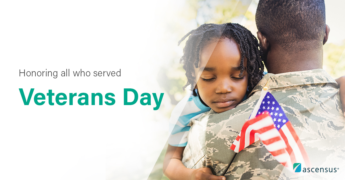 AscensusInc's tweet photo. Today, we join the millions of people across the nation to #honor and thank those who have served our nation—the selfless and courageous men and women of our #armedforces. To all who have served and those who continue to serve today: thank you. #VeteransDay https://t.co/FruqEJAmyk