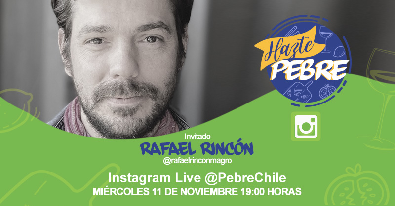 PebreChile's tweet photo. Hoy conversamos y nos hacemos pebre con Rafa Rincón 🍷🔥 No te lo pierdas 👉 hoy 19hrs por el Instagram de PebreChile 🥳 #HaztePebre https://t.co/ylYkaOTAEi