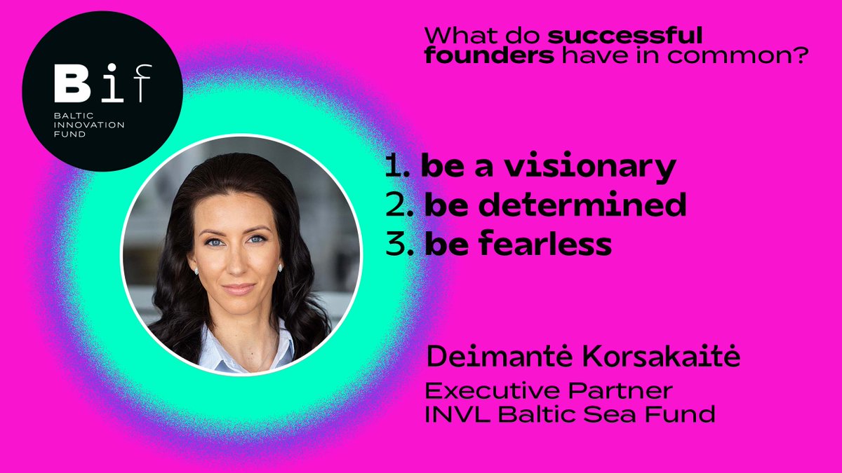 EIF_EU's tweet photo. What are the top 3 attributes successful #startup #founders have in common? Continuing our series with insights from Baltic Innovation Fund #BIF fund managers:  here's what Deimante Korsakaite of the INVL Baltic Sea Fund thinks⬇️

🔁 RT if you agree #WednesdayWisdom #Baltics https://t.co/egSy3ygagn