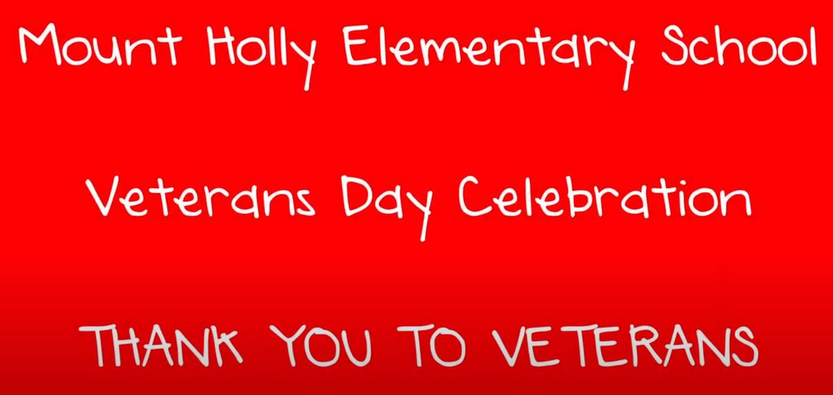 BCSDAandI's tweet photo. Mount Holly Elementary honored veterans with a special virtual program. Thank you to Sarah Red, MHE music teacher, and Kim Sunderland, MHE Title I Facilitator, and the students of Mount Holly Elementary!  
The video can be viewed using the following link:  https://t.co/IdJCcnruup https://t.co/tROdQ7p3S9