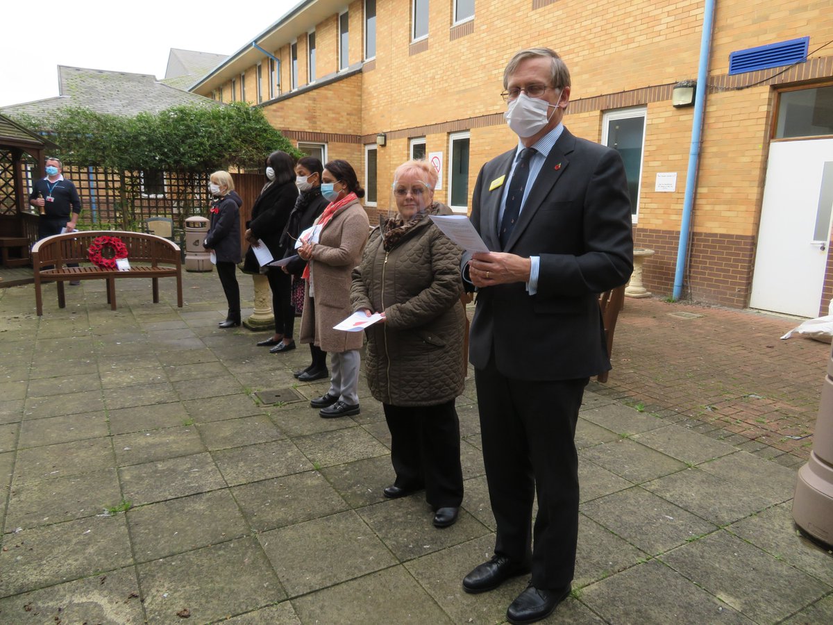 ASPHFT's tweet photo. #ASPHFT This morning we held a Remembrance event in the multi-faith garden to commemorate all those who sacrificed their lifes in the service of their country. A special thank you to #AndyField for laying our wreath, and to Nick Tidbury for sounding the bugle call this morning. https://t.co/ztinxiHFj0