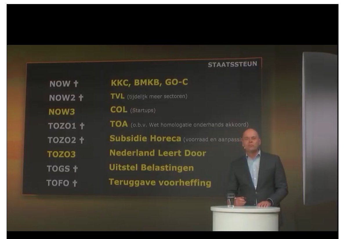 accountant_nl's tweet image. Gevaar van deze recessie is dat er (door alle steunmaatregelen) veel te weinig bedrijven failliet gaan, zegt @mathijsbouman bij webinar mkb van @nbacc #springlevend