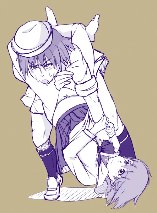 パスガードを焦った結果、みぽりんに三角締めを決められて気持ちよくなってしまうムラカミです。 #ガルパンプロレス部 
