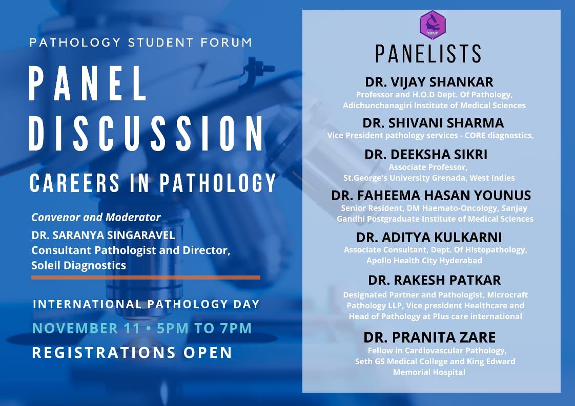 _SaranyaS_'s tweet photo. Amazing response to our panel discussion on careers in pathology - 1.8k views and counting! #pathology #Medschool #IPD20 @pathforum @Path_SIG @IPathC @RCPath @PathologyRCPA @VijayPatho @pathodoodles @dr_PzEE https://t.co/mrhB4qeJId