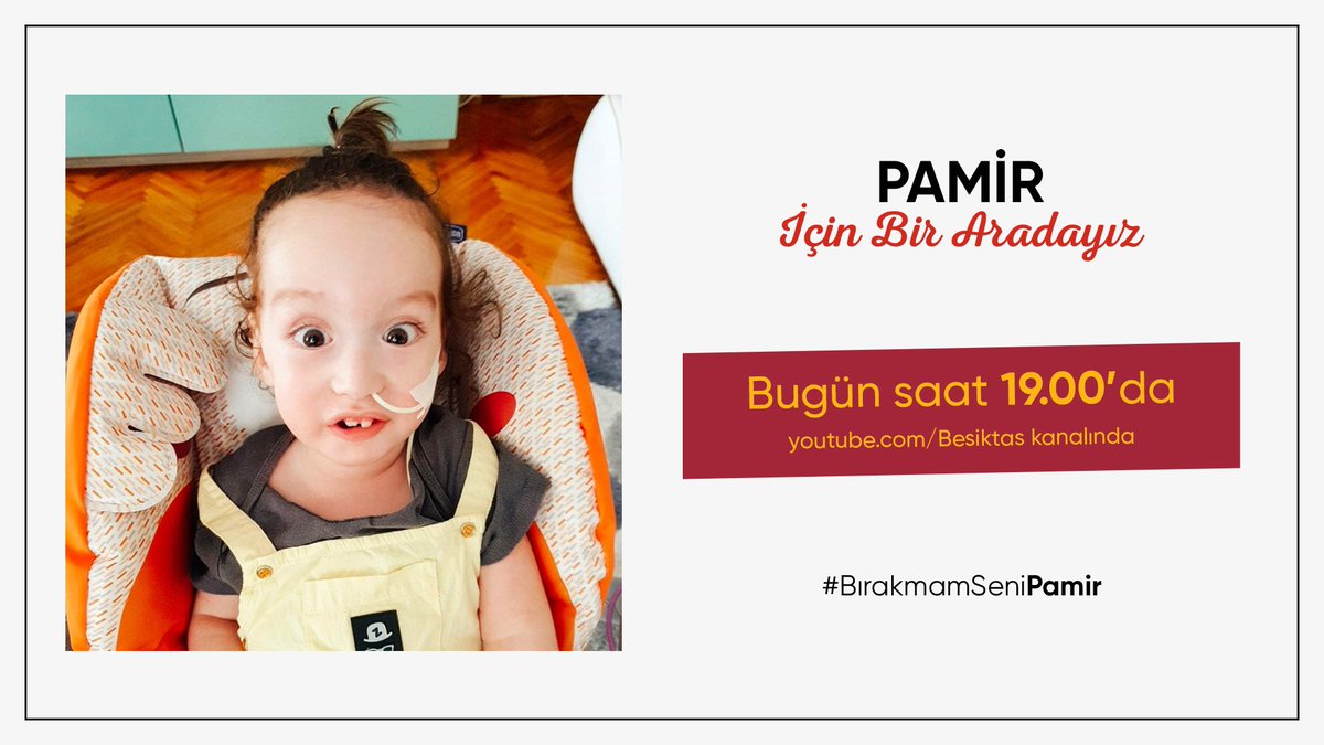 Pamir bebek, minicik yüreğiyle SMA hastalığıyla mücadele ediyor.

Pamir Pekin'e destek olmak için el ele veriyoruz. <a href="/Fenerbahce/">Fenerbahçe SK</a> <a href="/Besiktas/">Beşiktaş JK</a> 🤝

#BırakmamSeniPamir diyerek bugün saat 19.00'da <a href="/Besiktas/">Beşiktaş JK</a> YouTube kanalında buluşuyoruz. 🤜🤛

👉 youtube.com/Besiktas