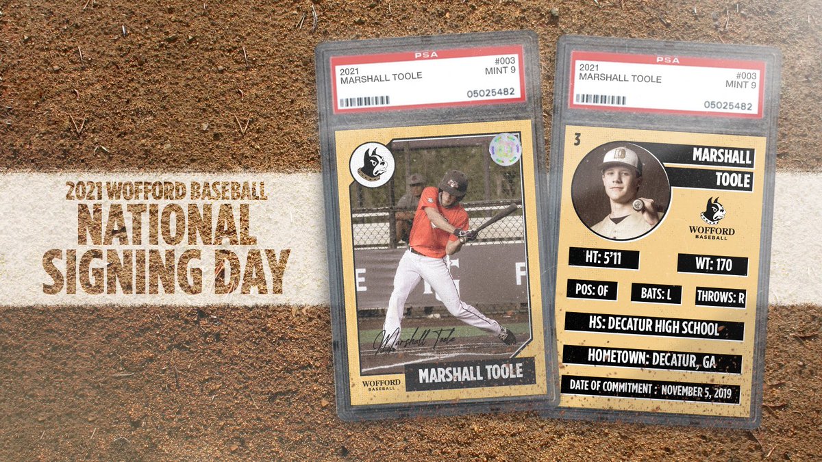 WoffordBaseball's tweet photo. Terrier fans, please welcome @marshall_toole from Decatur, GA! https://t.co/NAa8EUJDQq