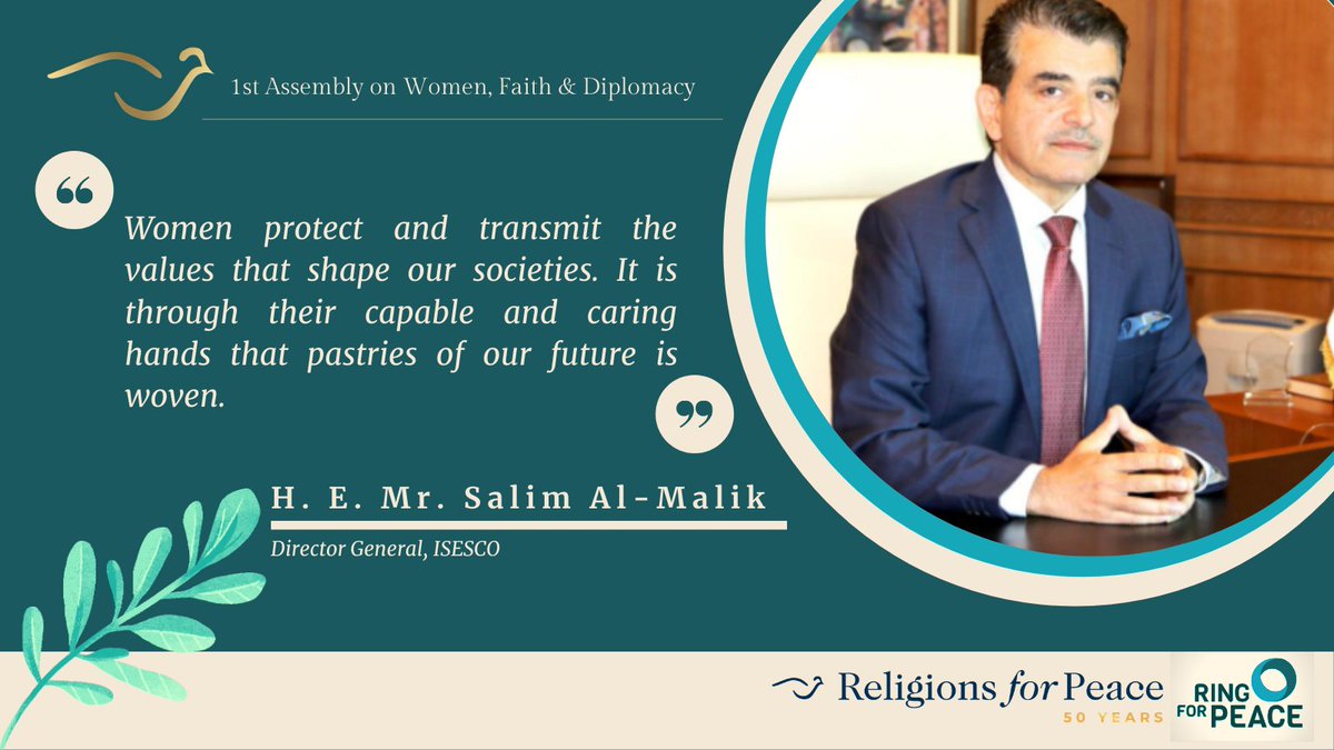 How can we re-imagine a successful World without Women's active participation in the core functions of our society? Aren't Women the very bearers of Children, & our posterity? Let's embrace our Women ~  @SalimAlmalik. 6/9 #WomenFaithDiplomacy  #FaithInspiresPeace  #RfPYouth