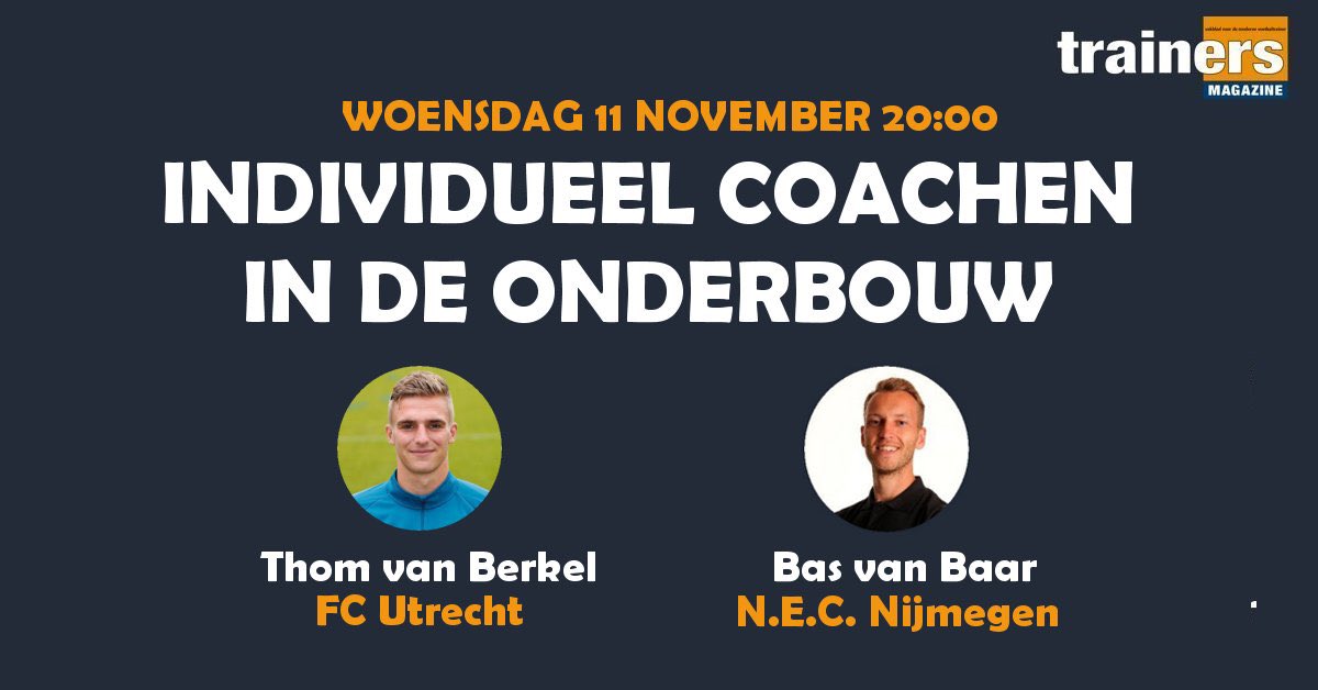 “Teams debuteren niet!” Daarom is het individueel coachen en begeleiden van jou spelers zo belangrijk. Wil je hier meer over weten, en leren van een jeugdtrainer van FC Utrecht? Deelname is gratis voor abonnees en inschrijven is nog mogelijk, via: trainerssite.nl/?mpage=webinars
