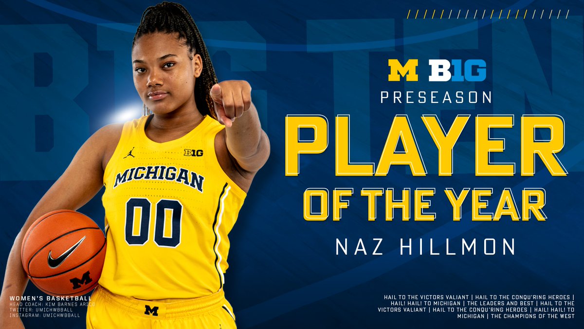umichwbball's tweet photo. .@nazhillmon becomes the first player in program history to be named Preseason Big Ten Player of the Year. 

More: https://t.co/MeWBLsPG2z

#goblue https://t.co/dQ3zIiy5dI