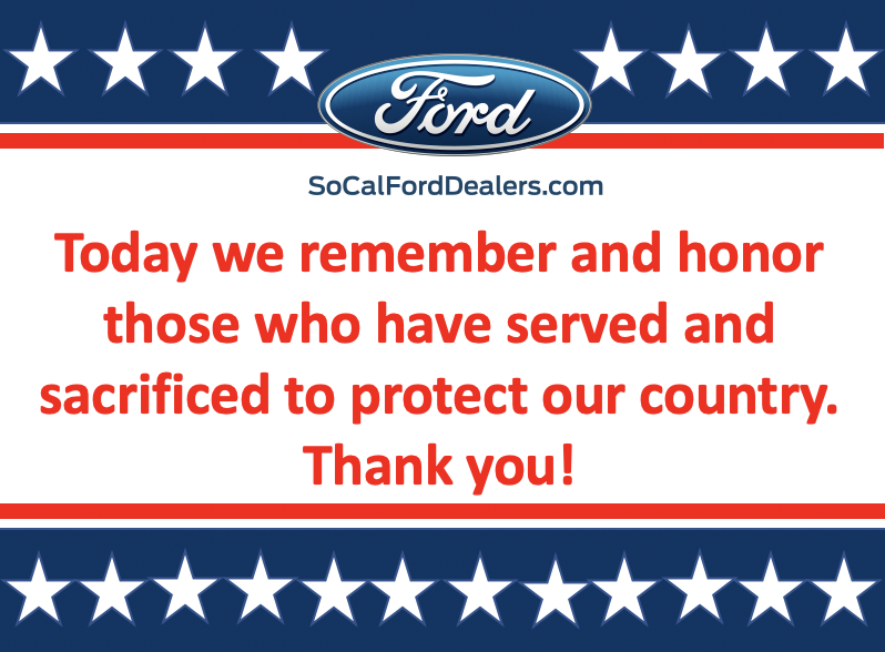 Thank you to all of our Veterans past and present from the #SoCalFordDealers #VeteransDay