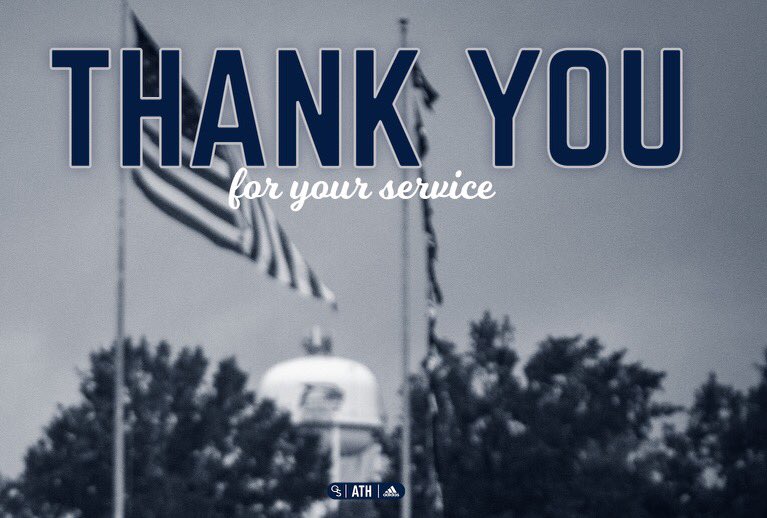 GSAthletics_SD's tweet photo. Thank you, Veterans, for all you have done for our country. We are forever grateful for your service. #HailSouthern https://t.co/rr4xZ6Dwb5