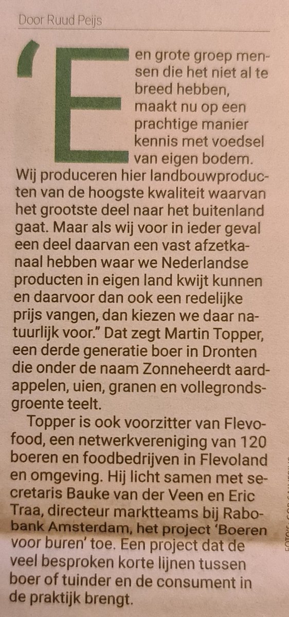 Karin_B_E's tweet photo. Voor u gelezen in @FoodAgribusines 📰

Flevolandse boer voedt minder bedeelden in Amsterdam met Nederlandse waar uit de regio en oogst en passant waardering 👌

#FlevoFood 👨‍🌾🚜
#BoerenVoorBurgers 💪 https://t.co/hgjeNTqFkT