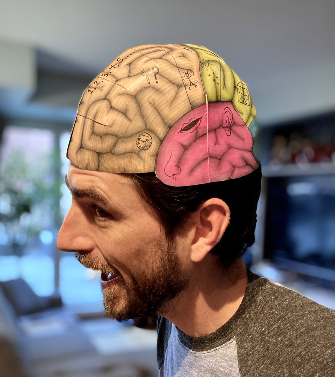 smithjshane's tweet photo. What's on your mind?  Fun with the brain, colouring, and poop - believe it or not - in today's #childlife visit with a little guy!  Applying learning from a #brainhat to playing the game #dontstepinit .  #childlifeinternship     https://t.co/dTlWmHTmII https://t.co/MWtYMAmD3t