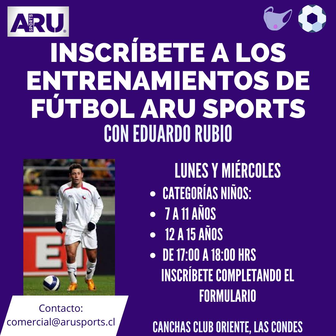 AruSports's tweet photo. Inscríbete en los entrenamientos de fútbol junto a #EduardoRubio. ⚽️ Lunes y miércoles de 17:00 a 18:00 hrs.
.
Valor mensualidad: 
$30.000 un día a la semana.
$50.000 lunes y miércoles.

Inscripciones:
https://t.co/piysitmHi1 https://t.co/rm6yjS7bUH