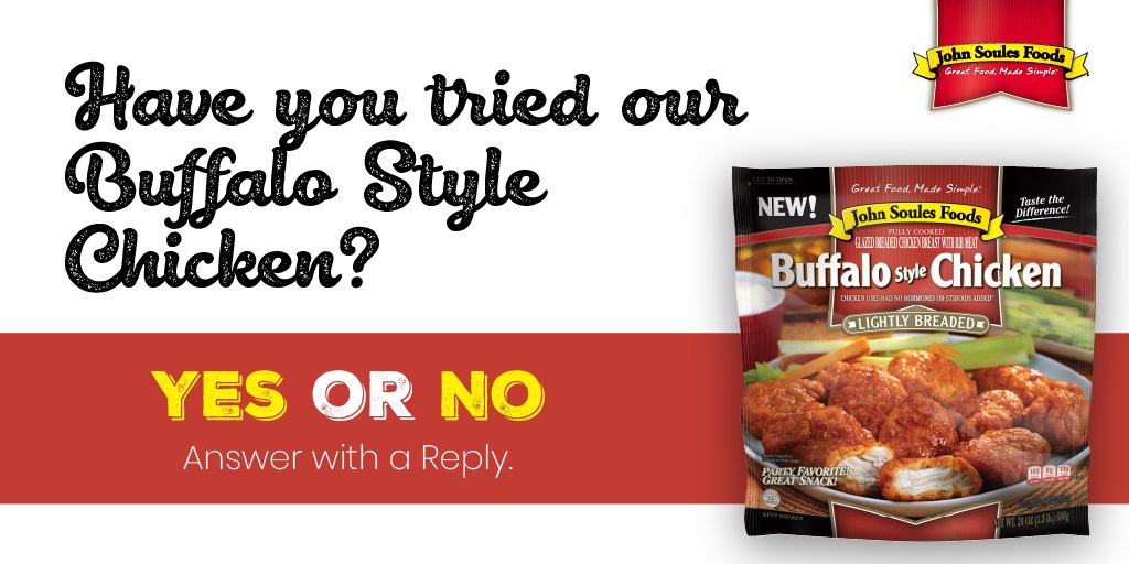 souleskitchen's tweet photo. 🌶Satisfy your spicy cravings with our Buffalo Style Chicken. If you haven't tried it yet. Let us know!
🔥 Calories: 130 Per Serving
⭐️ Total Fat: 4.5g Per Serving
💪 Protein: 10g Per Serving
Learn More: https://t.co/fdQCcYi2vL
#JSFTryIt #QuickMeals https://t.co/gMJn4hJfiC