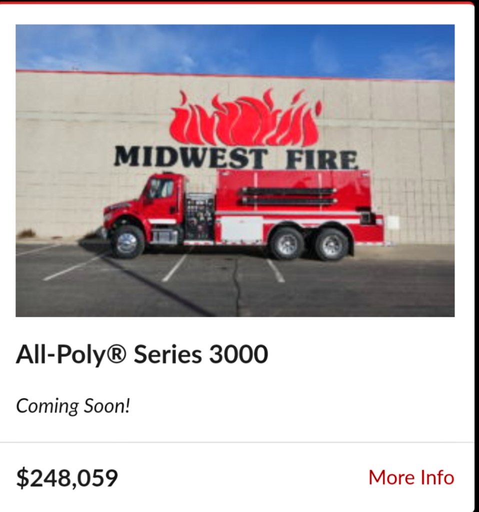 MidwestFire's tweet photo. We have new stock units coming together, right now. These are great rigs with lots of options. Contact us to learn more 1-800-344-2059 or email sarah@midwestfire.com
#ThePolyExperts #FactoryDirect #FamilyOwned https://t.co/S6U6w1gAeO